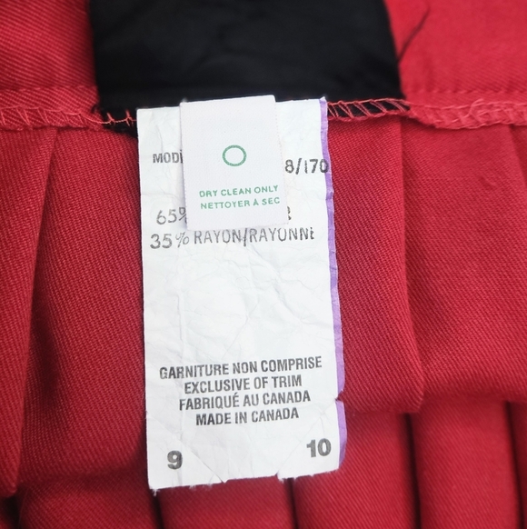 Vtg Jazzie Scarlet Pleated Knee Length Skirt Size US10 Preppy Frenchgirl Great C - Picture 4 of 11